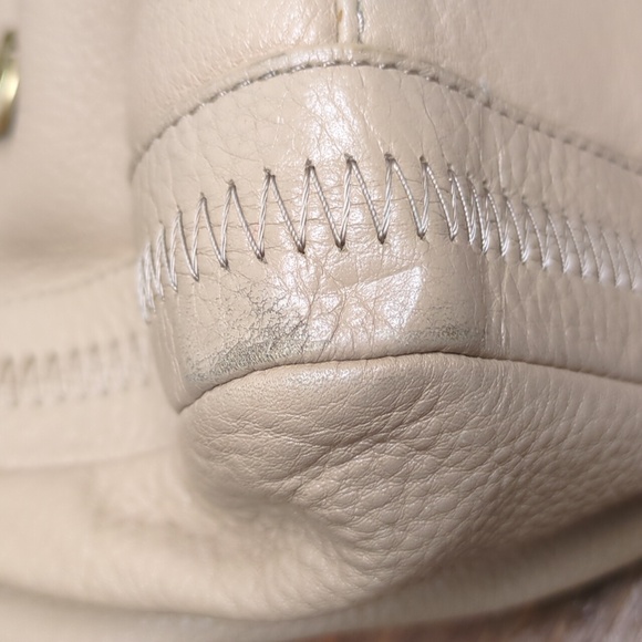 Sigrid Olsen Beige Pebbled LEATHER Shoulder Bag, Spacious - Picture 14 of 16